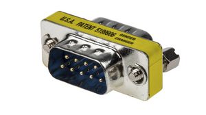 D-Sub Adapter, Silver, D-Sub 9-Pin Plug / D-Sub 9-Pin Plug